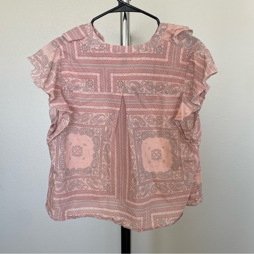 💛 3/$12 Universal Thread Sleeveless Flutter Ruffle Shoulder Blouse Large - Picture 5 of 5